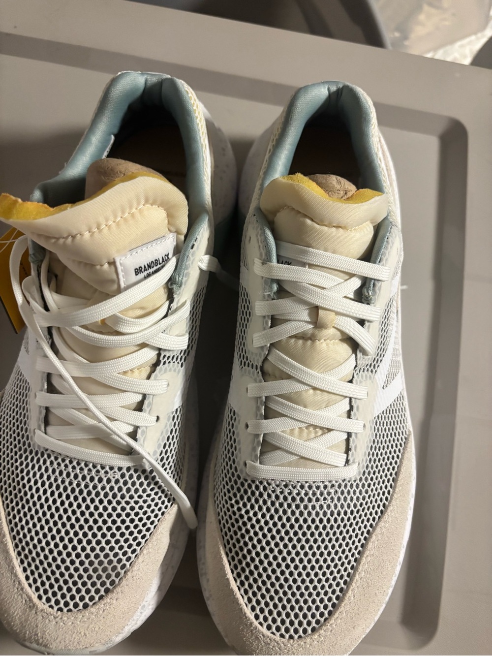 Vibram White Cream & Light Blue Women's Mesh Sneakers